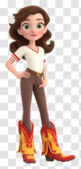 Lucky Prescott - Stylish Girl In Cowboy Boots Transparent PNG