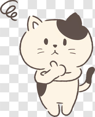 Cat - Confused Cartoon Cat Doodle Transparent PNG