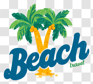 Beach Logo - Beach Travel Logo With Palms Transparent PNG