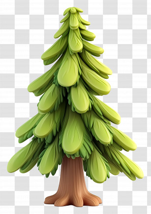 Cartoon Spruce Tree - Lush Green Pine Tree Illustration Transparent PNG