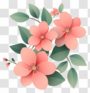 Pink Flowers - Pink Paper Flowers Illustration Transparent PNG