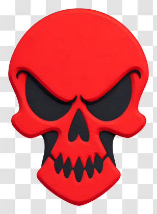 Skull Face - Red Skull Symbol Transparent PNG