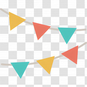 Birthday Flag - Colorful Party Flags For Celebration Illustration Transparent PNG