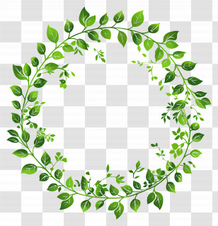 Green Leaf Wreath - Green Leaf Wreath Vector Transparent PNG