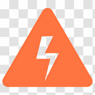 Electrical Warning - Orange Warning Sign With Lightning Bolt Transparent PNG