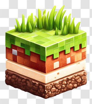 Minecraft Cake - Grass Block From Minecraft Transparent PNG