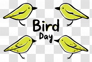 Bird Day - Bird Day Celebration With Yellow Birds Transparent PNG