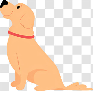 Cartoon Dog - Illustrated Cartoon Dog With Red Collar Transparent PNG