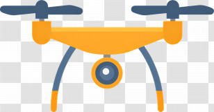 Drone - Yellow Drone Camera Illustration Transparent PNG