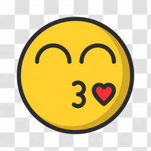 Kiss Emoji - Kissing Face Emoji With Heart Symbol Transparent PNG