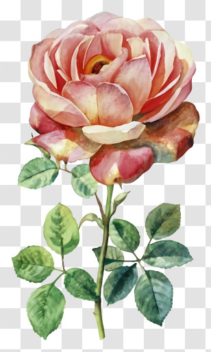Painting - Watercolor Painting Of A Beautiful Rose Transparent PNG