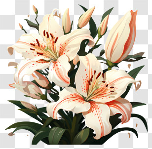 Easter Lily - White Lily Flowers Illustration Transparent PNG