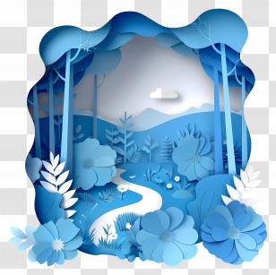 Garden Landscape - Blue Forest Transparent PNG