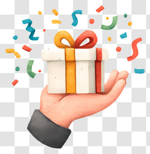 Hand Holding Small Gift Box - Hand Holding Gift Box Transparent PNG