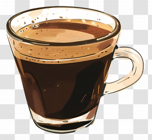 Mocha Coffee - Glass Cup Of Hot Coffee Illustration Transparent PNG
