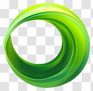Gradient Green Shape - Green Circular Swirl Abstract Design Transparent PNG