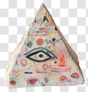Cute Triangle - Painted Pyramid With Abstract Artistic Designs Transparent PNG