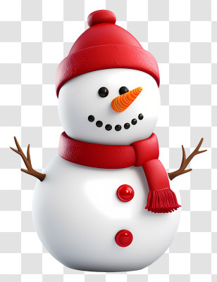 Snowman - Cheerful Snowman Cartoon Illustration Transparent PNG