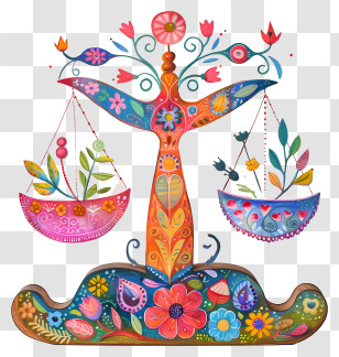 Abstract Libra - Decorative Colorful Balance Scale Transparent PNG