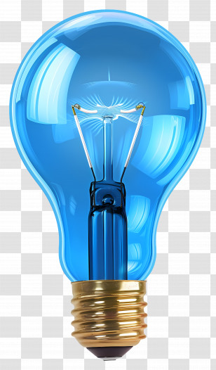 Light Bulb - Bright Blue Lightbulb Illustration Transparent PNG