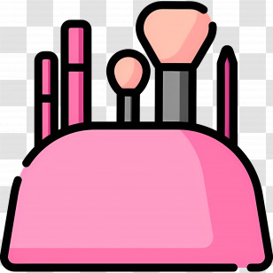 Makeup - Pink Makeup Brushes Set Transparent PNG