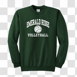 T-shirt Sleeve Sweater Bluza Crew Neck - Watercolor - Volleyball Dark Green Backpacks Transparent PNG