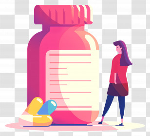 Weight Loss Pills - Large Medicine Bottle With Pills Transparent PNG