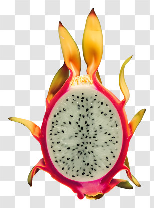 Dragon Fruit - Vivid Slice Of Dragon Fruit Transparent PNG