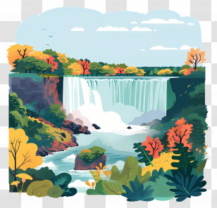 Niagara Falls - Scenic Waterfall In Nature Transparent PNG