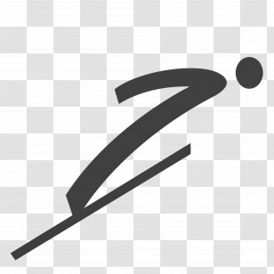 Olympic Sport - Ski Jump Athlete Silhouette Transparent PNG