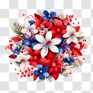 Costa Rica Independence Day - Patriotic Floral Arrangement Transparent PNG