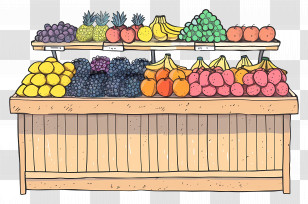 Fruit Stall Display - Fruit Stall Laden With Fresh Produce Transparent PNG