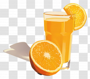 Orange Juice - Refreshing Orange Juice In A Glass Transparent PNG