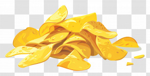Chips - Crispy Yellow Potato Chips Stack Transparent PNG