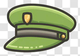 Military Cap Icon - Trendy Green Hat For Casual Wear Transparent PNG