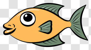Small Fish - Cute Cartoon Yellow Fish Illustration Transparent PNG
