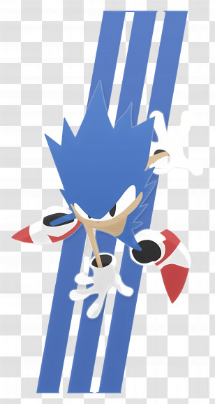 Sonic The Hedgehog - Blue Character In Swift Motion Transparent PNG