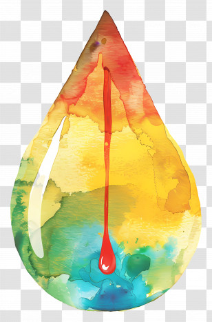 Oil Drop - Colorful Water Drop With Red Streak Transparent PNG