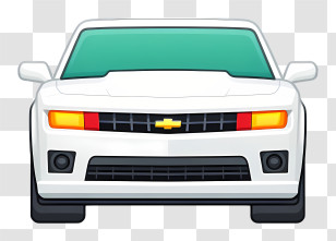 Car Emoji - White Car Front View Transparent PNG