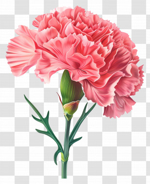 Carnation Pink - Beautiful Pink Carnation Flower Transparent PNG