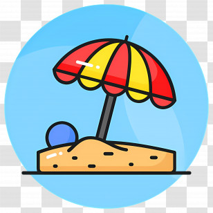 Beach Umbrella - Beach Umbrella On Sandy Shore Transparent PNG