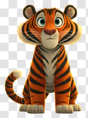 Cute Item - Adorable Tiger Cub Character Transparent PNG