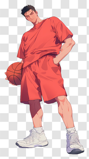 Slam Dunk - Red Anime Basketball Player Transparent PNG