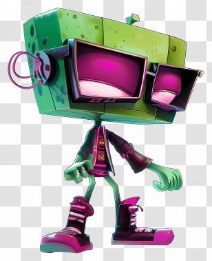 Invader Zim - Cool Green Robot With Glasses Transparent PNG