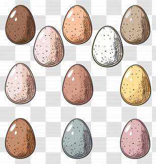 Eggs - Speckled Eggs In Variety Of Colors Transparent PNG