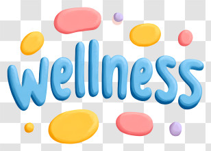 Wellness - Blue Wellness 3D Lettering Transparent PNG