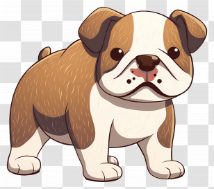 Bulldog - Adorable Cartoon Bulldog Puppy Transparent PNG