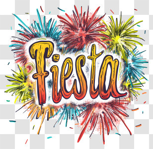 Fiesta - Fiesta Celebration With Fireworks Transparent PNG
