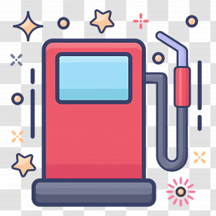 Gas Station - Red Gas Pump At Fuel Station Transparent PNG