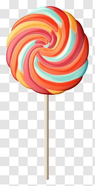 Lollipop - Multicolor Swirl Lollipop Candy Stick Transparent PNG